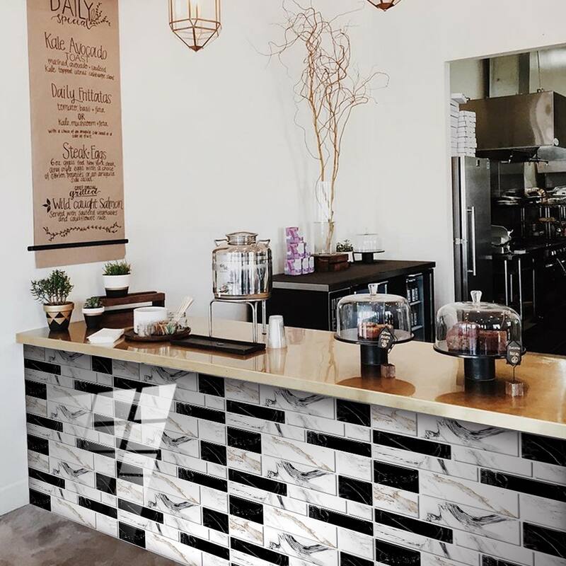 Self-Adhesive Wallpaper Brick Marble Pattern Wall Tile Sticker PVC