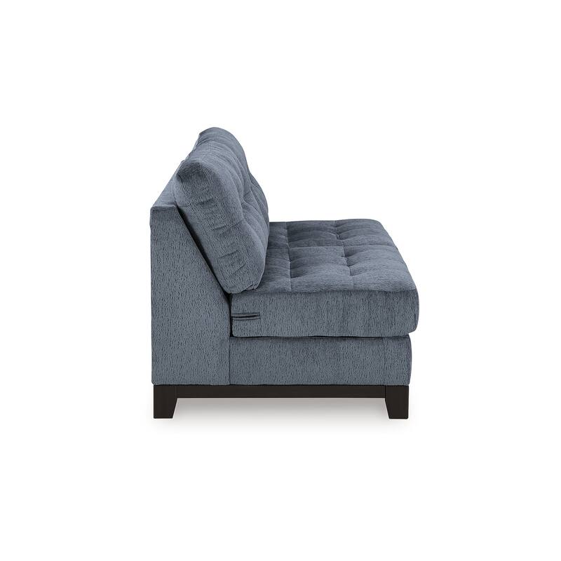 Signature Design by Ashley Maxon Place Dark Blue 3-Piece Sectional with Chaise - 140" W x 100" D x 37" H