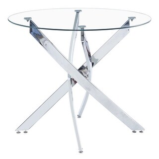 Modern Round Tempered Glass Dining Table - Bed Bath & Beyond - 33098840