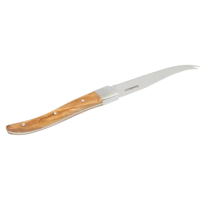 Bloomhouse 2-Piece German Steel Cheese Knife Set with Olive Wood Handles - Cheese Knives for Charcuterie & Entertaining