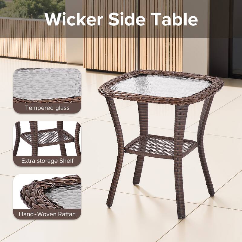 Gymojoy 9-Piece Wicker Patio Furniture Set, 6-inch Thick Cushioned & UV-Resistant, Outdoor Sofa & Chiar Set for Garden