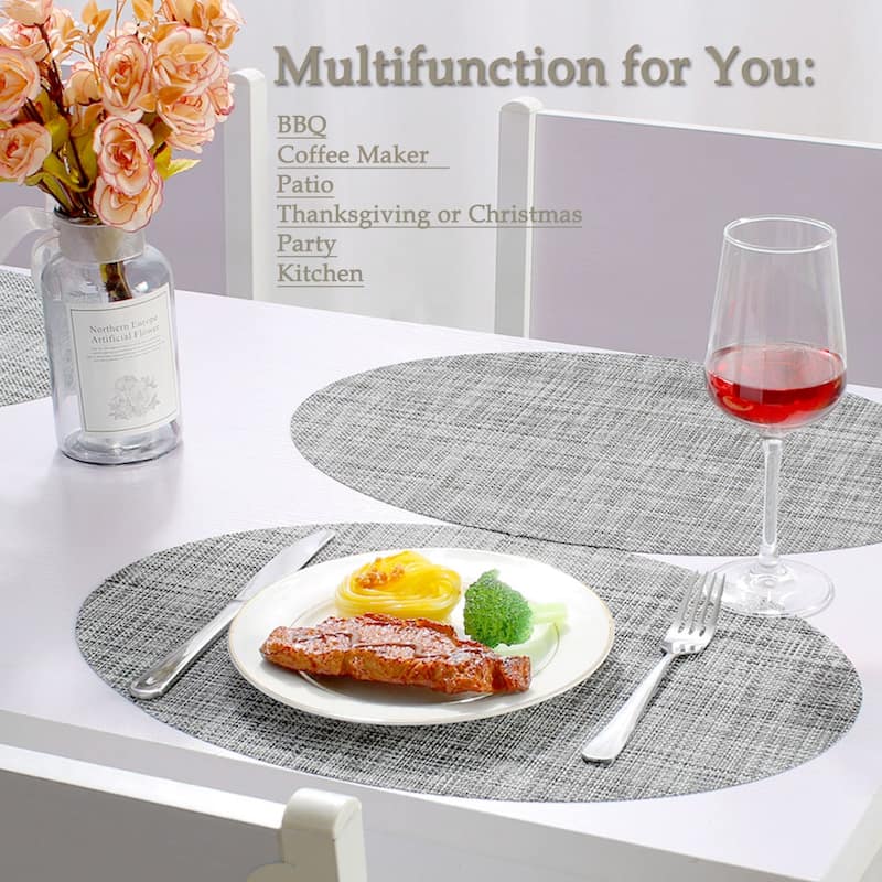 Washable Placemats Set of 6 Non-Slip Insulation Mats