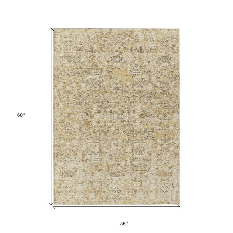 HomeRoots Floral Transitional Rectangle Outdoor Rug