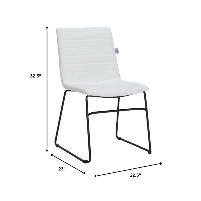 Zylar Modern Leather Guest Chair with Lumbar Support, Stainless Steel Base, High-Density Foam, Floor Protectors, 300 lb Capacity