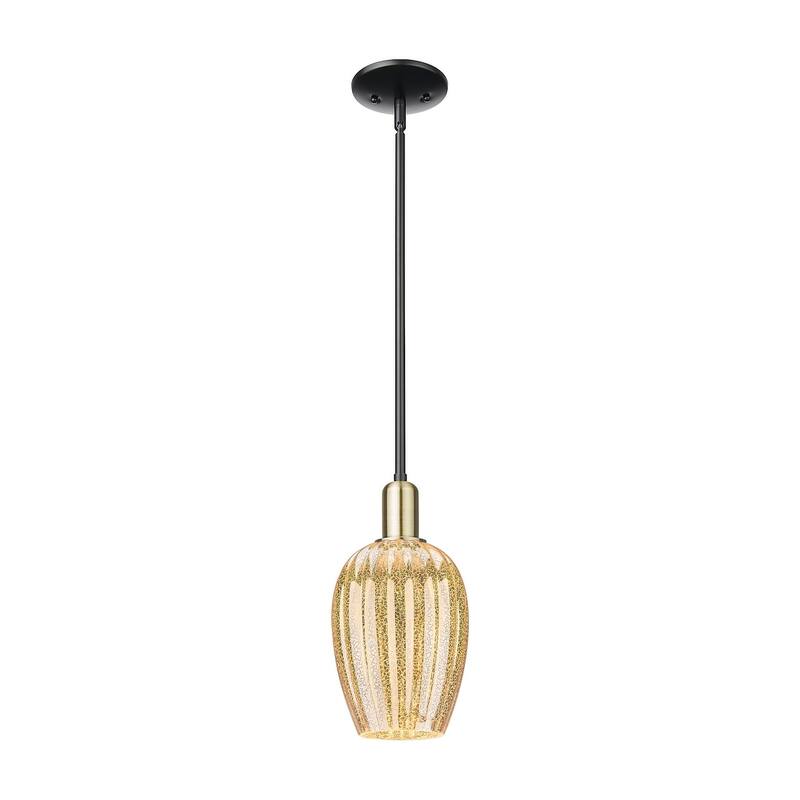 Innovations Lighting 716-1S-12-6 Preston Pendant Preston 6" Wide Mini - Black Antique Brass / Mercury