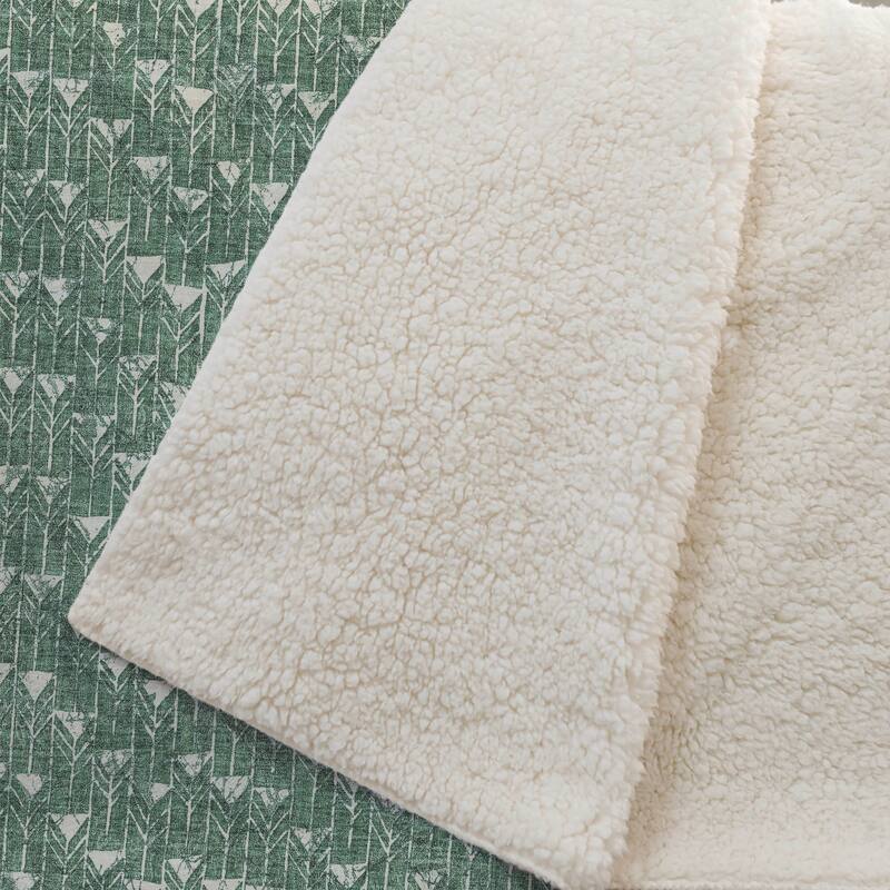 Premium Machine Washable Modern Boho Sherpa Throw Blanket