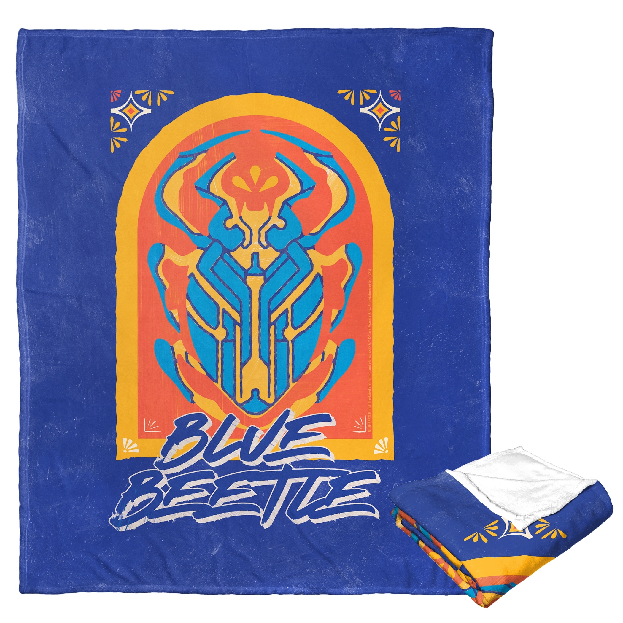 Warner Brothers Blue Beetle Ancient Scarab Silk Touch Throw Blanket