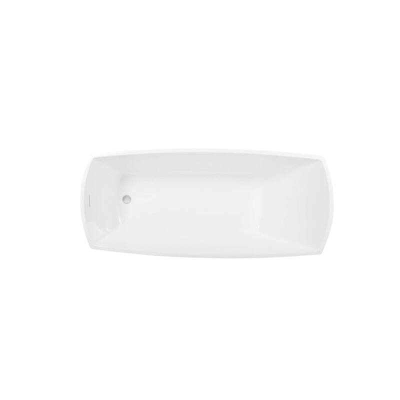 Peter Soaking Single Slipper Rectangular Bathtub in Glossy White