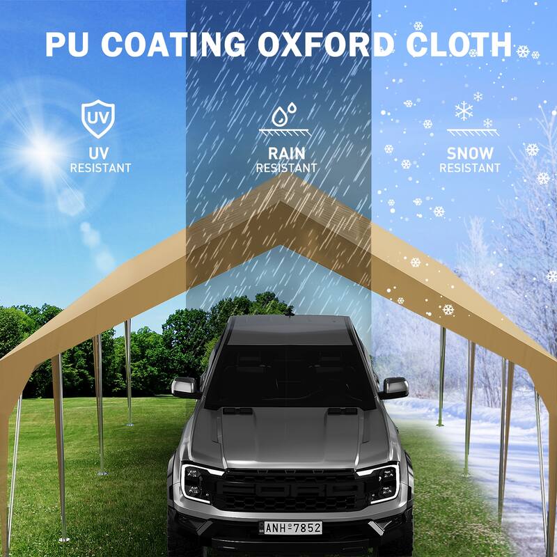 Heavy Duty Car Canopy, Outdoor Waterproof, Portable Garage UV Resistant