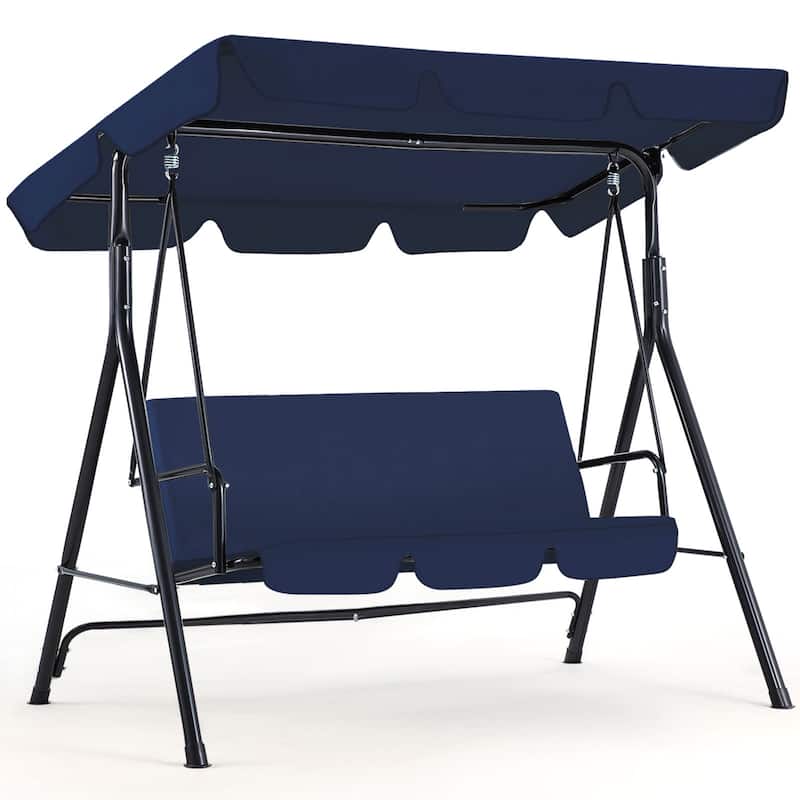 3-Seat Patio Swing Chair, Outdoor Porch Swing Glider