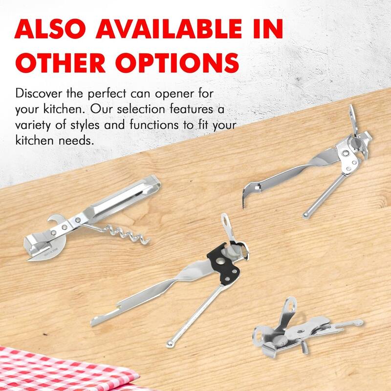 Chef Craft Durable Metal Manual Hand Can Opener with Can Tapper