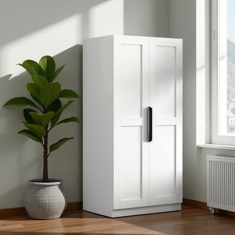 63" Freestanding Kitchen Pantry Storage Cabinet with Adjustable Shelves and Doors, Modern Buffet Cupboard Sideboard