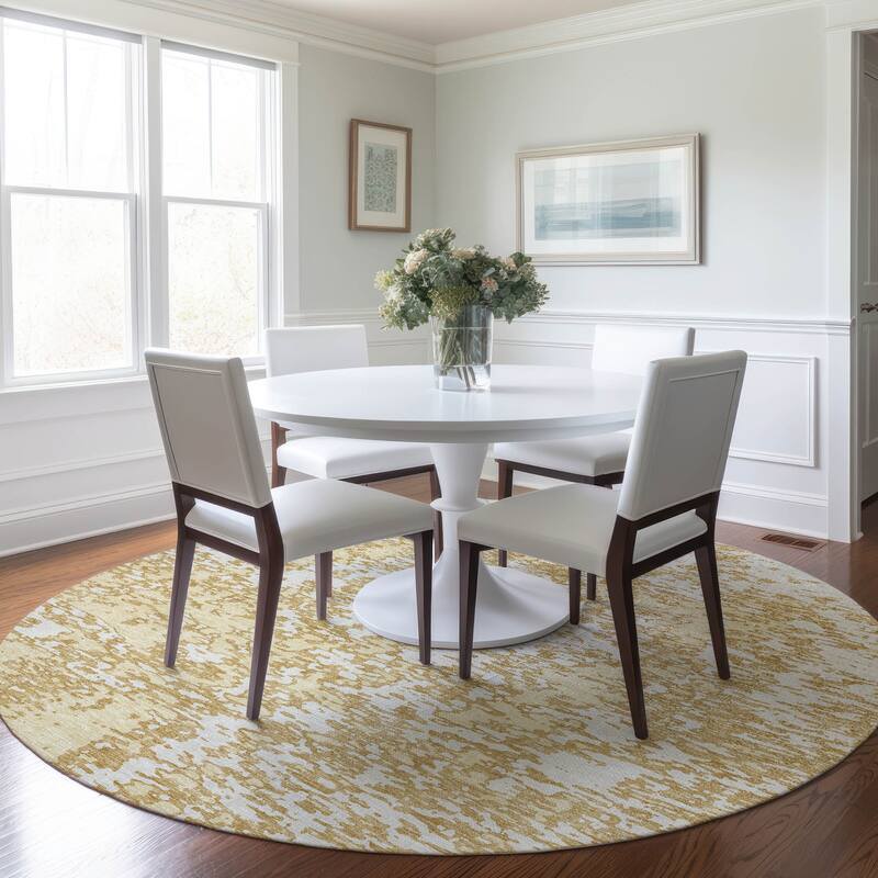 Machine Washable Indoor/ Outdoor Abstract Pixels Chantille Rug