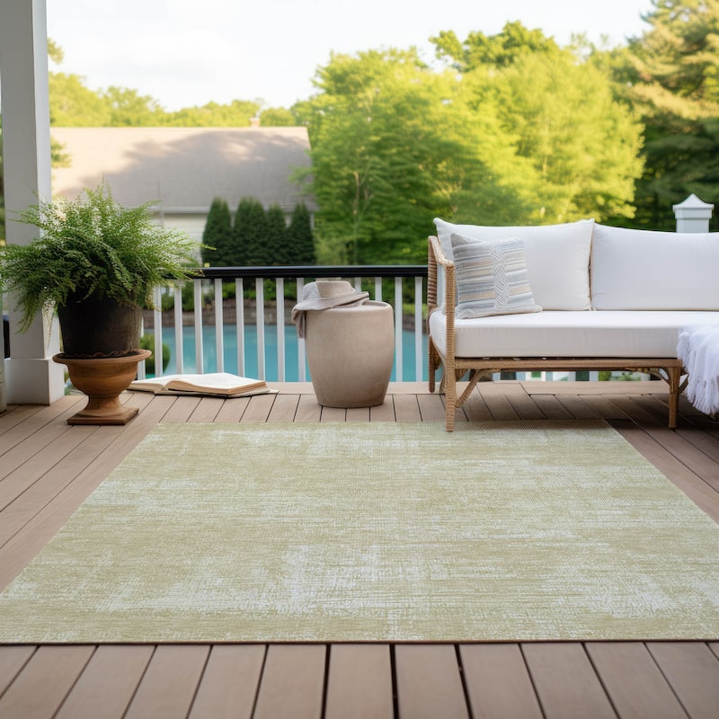 Machine Washable Indoor/ Outdoor Chantille Abstract Solid Rug