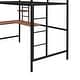 preview thumbnail 12 of 13, Twin Metal Loft Bed with Shelves, 2 built-in ladders and Desk, Black