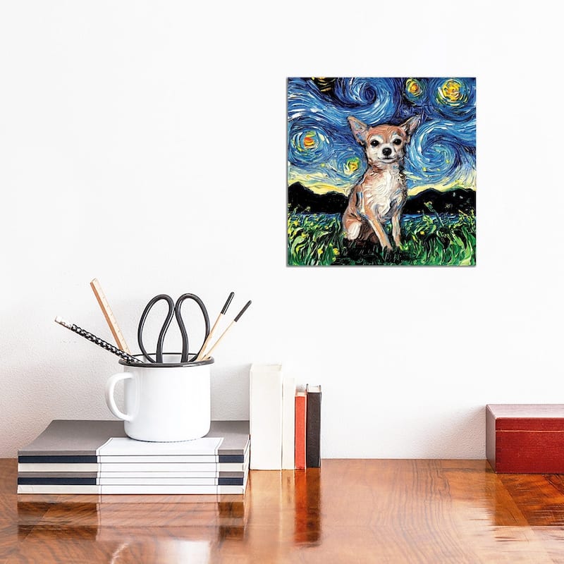 iCanvas "Chihuahua Night" by Aja Trier Canvas Print - 12x12x1.5