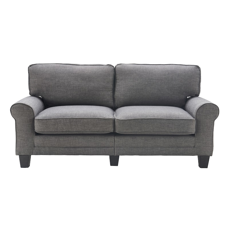Serta Copenhagen 73" Sofa Couch for Two People, Pillowed Back Cushions and Rounded Arms, Durable Modern Upholstered Fabric