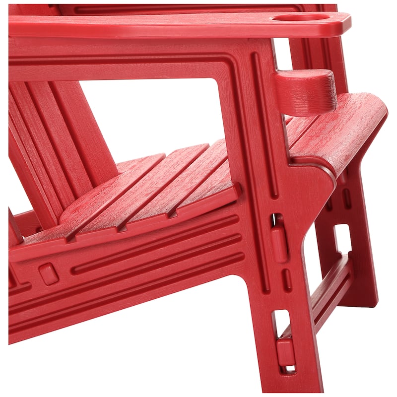 Polytrends Coastline Outdoor Poly 3-Piece Set Adirondack Chair with Ottoman and Side Table