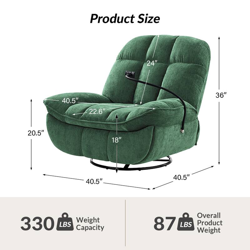 Alina Modern Manual Recliner with A Phone Holder(Set of 2) by HULALA HOME