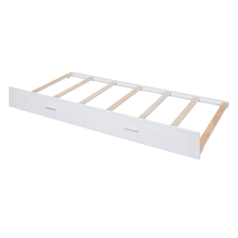 Space-Saving Full Over Full Bunk Bed with Trundle and 4-Drawer Staircase