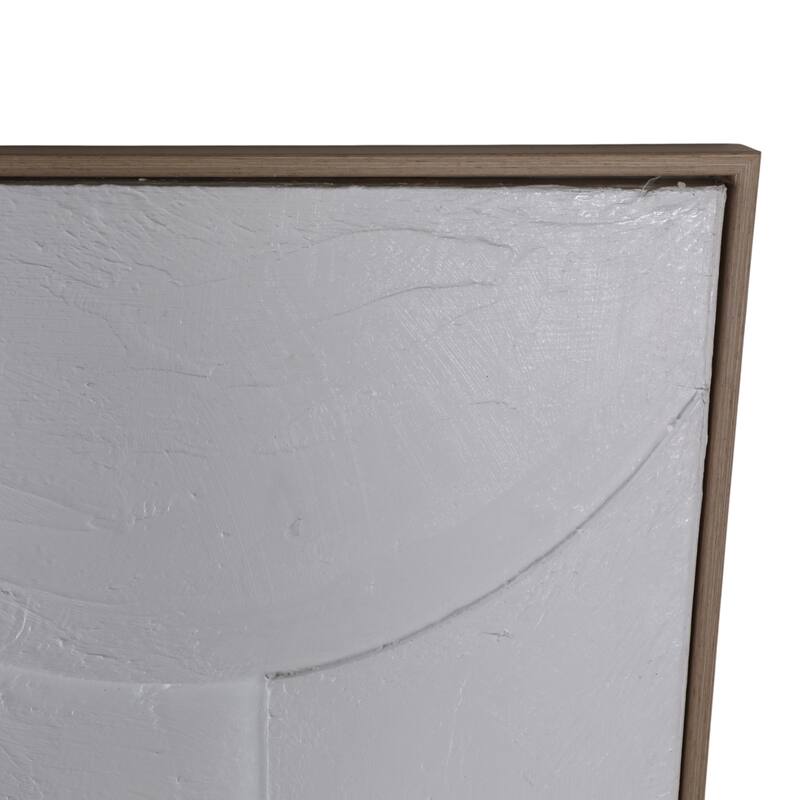 Canvas Wall Art 3D Geometric Framed Hallway Decor - 48" White