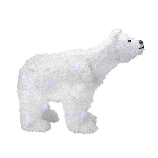 Shop 24 Battery Operated Led Lighted Tinsel Polar Bear Christmas