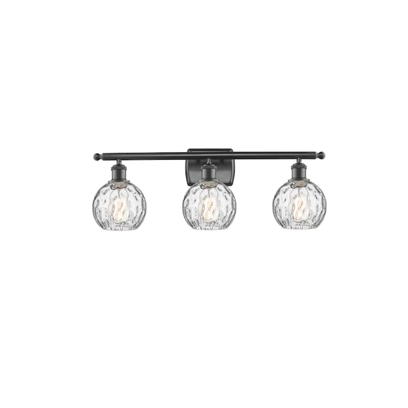 Innovations Lighting 516-3W-11-26 Athens Vanity Athens 3 Light 26" - Matte Black / Clear Water Glass