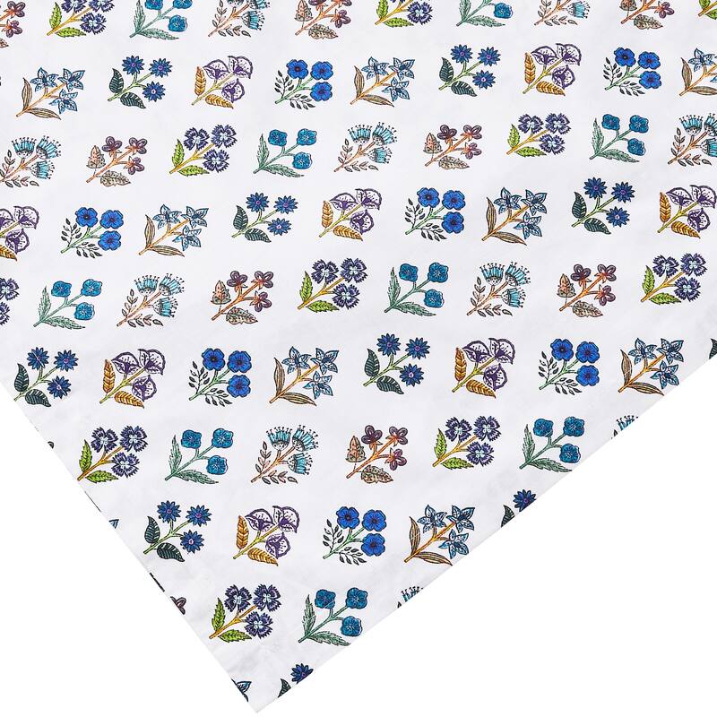 Happy Garden Cotton Duvet Set Multi Blue