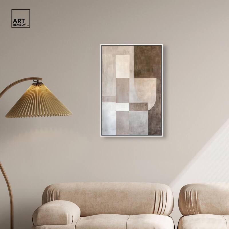 Neutral Tone Blocks I Canvas by Art Remedy
