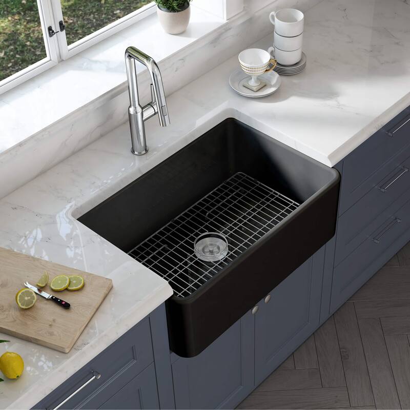 Pure 30" Fireclay Kitchen Farmhouse Apron Front Single Bowl Sink