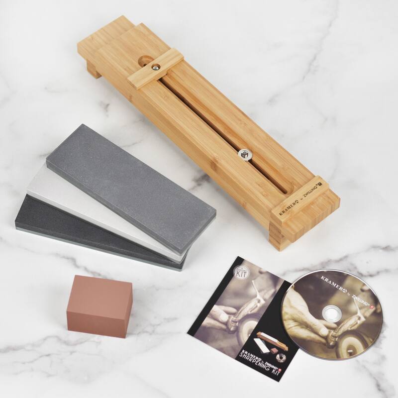 KRAMER by ZWILLING 6-pc Glass Water Stone Sharpening Set - Wood