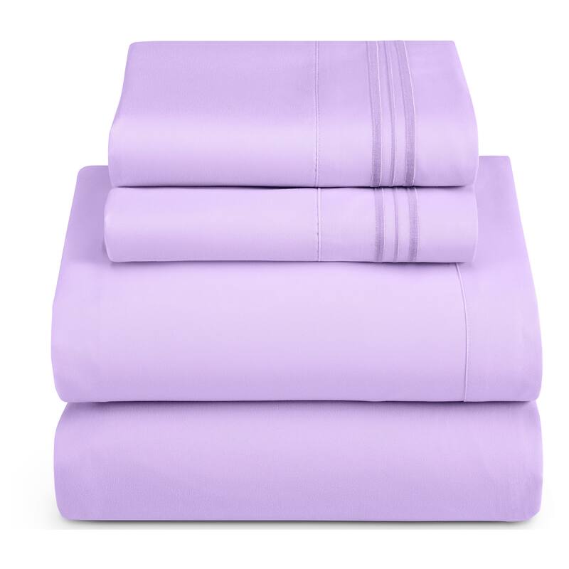 Nestl Ultra-soft Deep Pocket Bed Sheet Set - Split King - Lavender