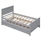 preview thumbnail 8 of 10, Style Design Platform Bed with Trundle and Two Drawers, Sturdy Frame, Twin Size, Grey
