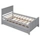 preview thumbnail 8 of 10, Twin Size Wood Frame Platform Bed with Trundle Bed and Two Storage Drawers, Headboard Included