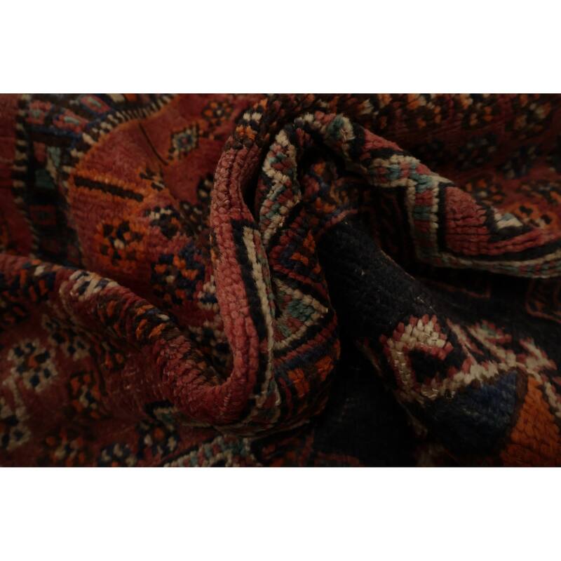 Hand Knotted Oriental 100% Wool Carpet Traditional Tribal Oranges & Rust Qashqai Area Rug - 7' 3'' X 4' 9''