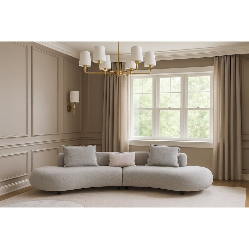 Tokio 144'' Curved Sofa - Grey