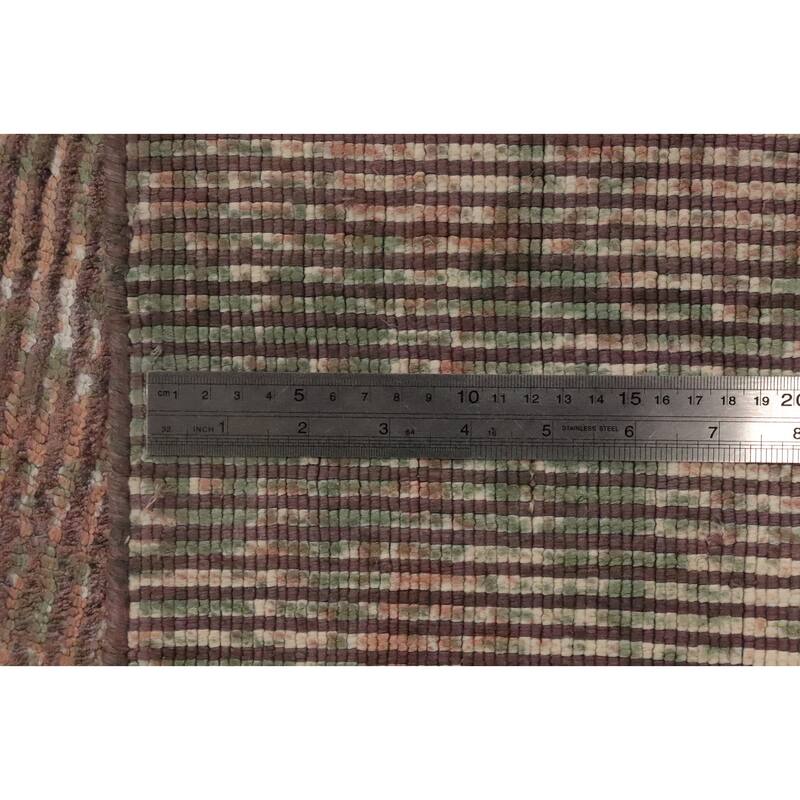 Hand Knotted Oriental Viscose Silk Carpet Modern Abstract Oranges & Rust Abstract Area Rug - 7' 10'' X 5' 11''