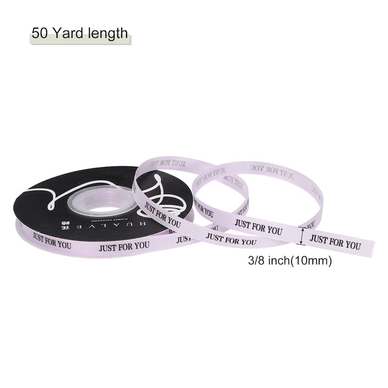3/8Inch 50 Yard Personalized Satin Ribbon Pastel, Printed Just for You - Purple