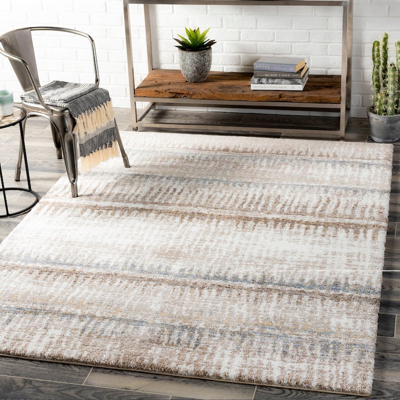 Livabliss Frequence Modern Plush Area Rug - Brown - 5'3" x 7'