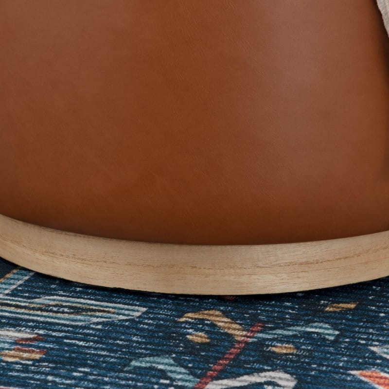 Rue Faux Leather Round Storage Ottoman
