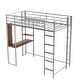 preview thumbnail 13 of 18, Twin Metal Loft Bed with 2 Shelves, 2 built-in ladders and Desk, Silver