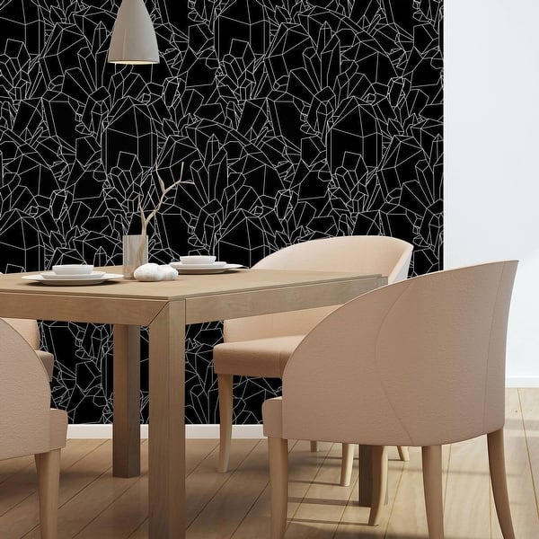 crystal geo wallpaper   white & silver