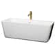 Option White / Shiny White Trim / Brushed Gold Faucet