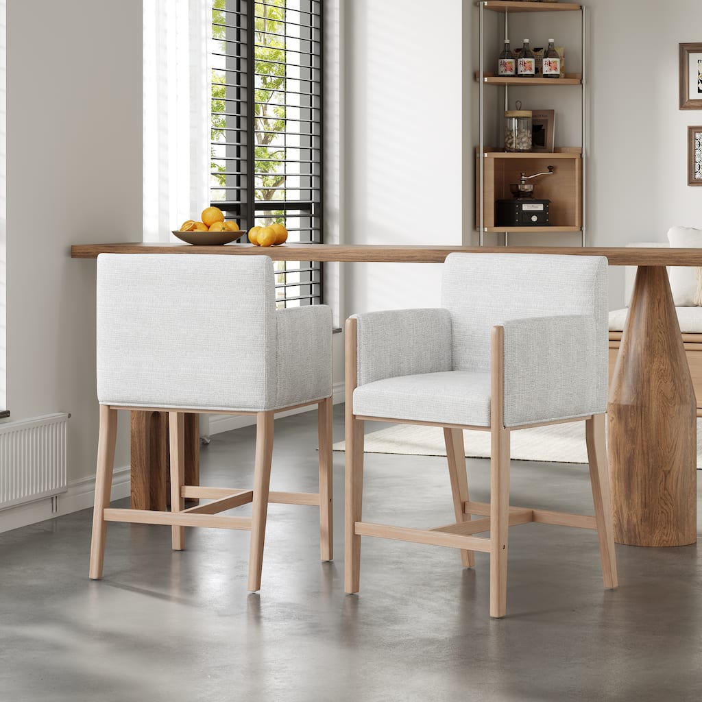 Christopher Knight Home - Modern Upholstered Counter Stools with Arms - Set of 2