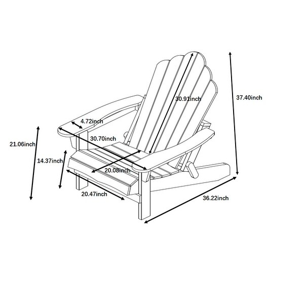 Haven Folding Poly Resin Plastic Adirondack Chair