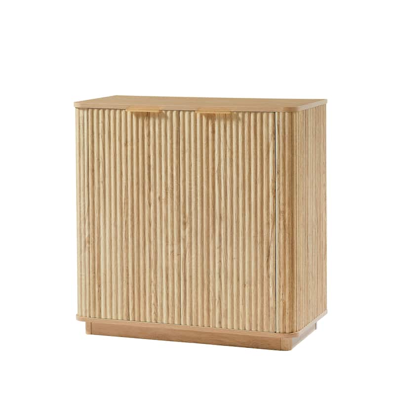 GDF Studio - Avalon Modern Curved Fluted Buffet Sideboard Cabinet with Adjustable Shelf