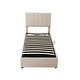 preview thumbnail 5 of 7, Beige Twin Size Upholstered Platform Bed with a Hydraulic Storage System