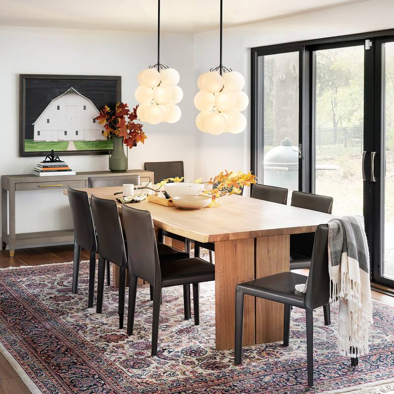 2-Light Modern Cluster Frosted Glass Globe Bubble Chandelier for Dining Room/Living Room