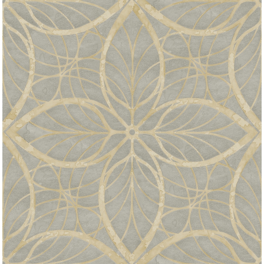 Seabrook Designs Patina Lattice Geometric Unpasted Wallpaper
