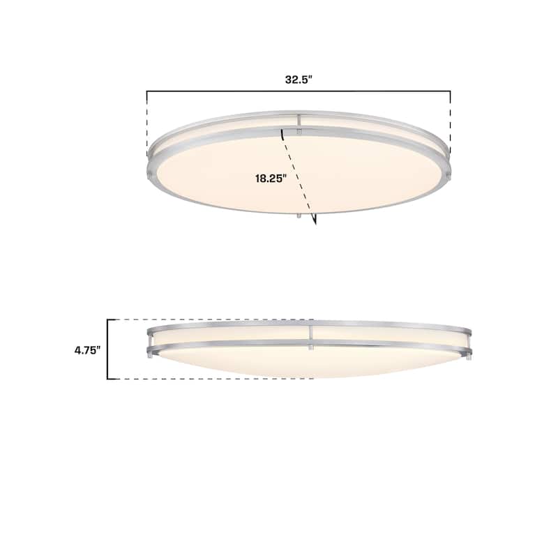 Westinghouse Lighting Lauderdale 33 Inch 40 Watt LED Indoor Flush Mount Ceiling Fixture with Color Temperature Selection